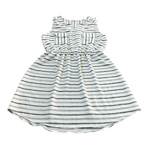 mine White and Navy Striped Sleeveless Summer Dress
